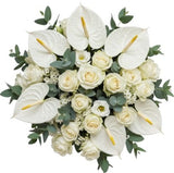 Eternal White Bloom Harmony Bouquet - Flowers Box London