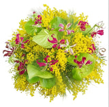 Exotic Blooms and Mimosa Bouquet - Flowers Box London