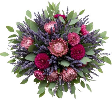 Exotic Pink Protea with Lavender Bouquet