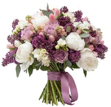 Fabulous Bouquet of White and Lavender Blooms - Flowers Box London