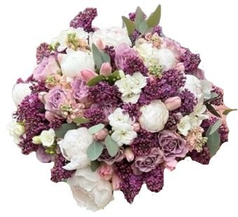 Fabulous Bouquet of White and Lavender Blooms - Flowers Box London