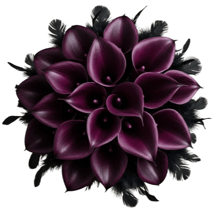 Feathered and Calla Lily Fantasy Bouquet - Flowers Box London