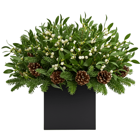 Festive Elegance Box of Mistletoe and Cones - Flowers Box London