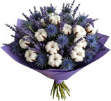 Fields of Lavender and Cotton Bouquet - Flowers Box London