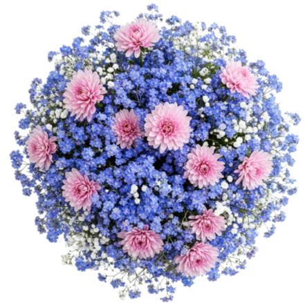 Forget Me Not and Asters Blooms Bouquet