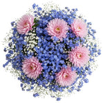 Forget Me Not and Asters Blooms Bouquet