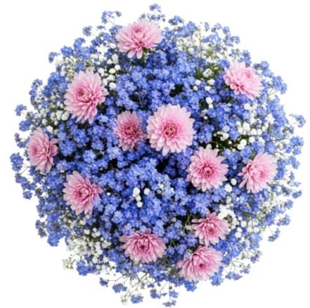 Forget Me Not and Asters Blooms Bouquet - Flowers Box London
