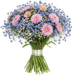 Forget Me Not and Asters Blooms Bouquet
