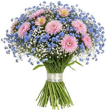 Forget Me Not and Asters Blooms Bouquet