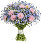 Forget Me Not and Asters Blooms Bouquet