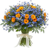 Forget Me Not and Orange Calendula Bouquet