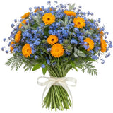 Forget Me Not and Orange Calendula Bouquet