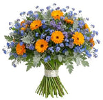 Forget Me Not and Orange Calendula Bouquet - Flowers Box London