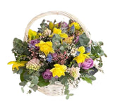 Fragrant Basket of Hyacinth and Daffodils - Flowers Box London