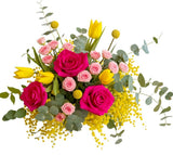 Fragrant Bouquet of Mimosa with Colored Blooms - Flowers Box London