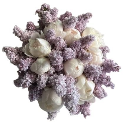 Fragrant Bouquet of White Peonies with Lilac - Flowers Box London