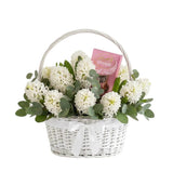 Fragrant Hyacinth Hamper with Chocolate Truffles - Flowers Box London