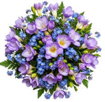 Freesias and Blue Frorget Me Not Bouquet - Flowers Box London