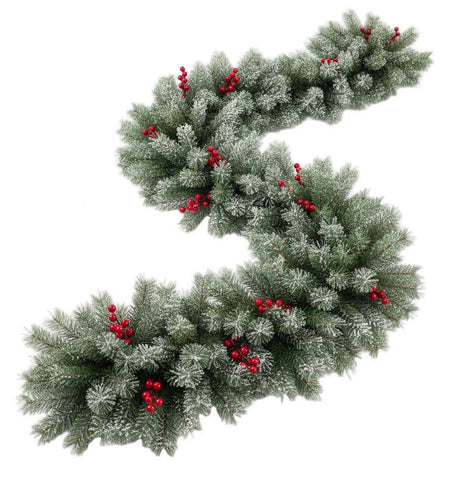 Fresh Spruce Christmas Garland with Artificial Snow - Flowers Box London
