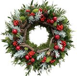 Frosted Woodland Berry Door Wreath
