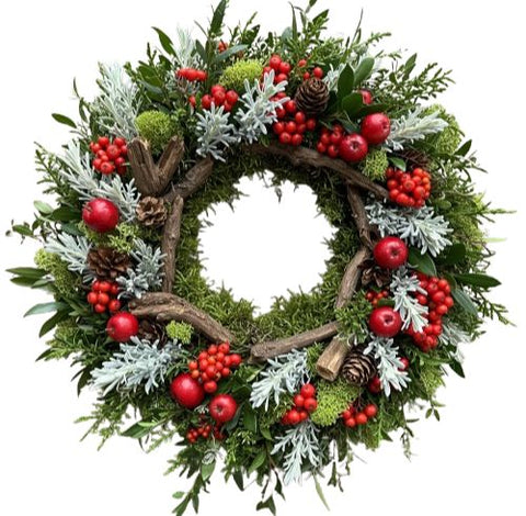 Frosted Woodland Berry Door Wreath