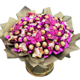 Fuchsia Box of Chocolates with Butterfly - Flowers Box London