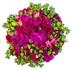 Fuchsia Freesia and Lisianthus Bridal Bouquet