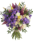 Garden Style Iris, Lupinus and Roses Bouquet - Flowers Box London