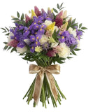 Garden Style Iris, Lupinus and Roses Bouquet - Flowers Box London
