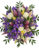Garden Style Iris, Lupinus and Roses Bouquet - Flowers Box London