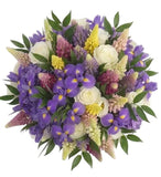 Garden Style Iris, Lupinus and Roses Bouquet - Flowers Box London