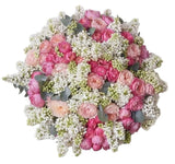 Glamour Bouquet of Peach and Pink Spray Roses with Lilac - Flowers Box London