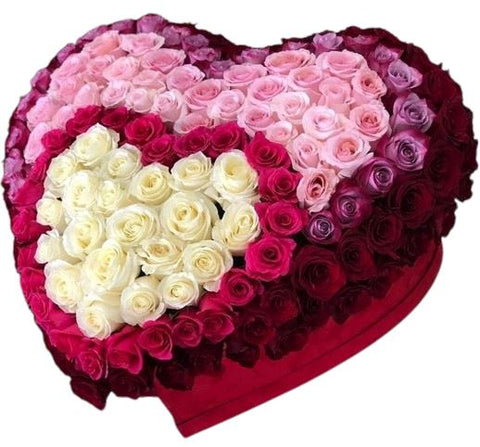Glamour Gradient Roses Heart Box