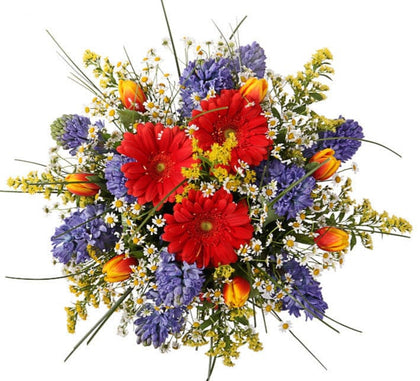 Glowing Red and Blue Bouquet