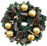 Gold Baubles Christmas Door Wreath