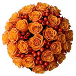 Golden Ember Rose Charm Bouquet - Flowers Box London