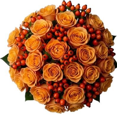 Golden Ember Rose Charm Bouquet - Flowers Box London
