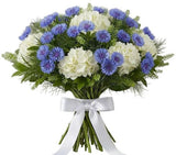 Gorgeous Bouquet of Hydrangea with Cornflowers - Flowers Box London