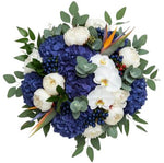 Gorgeous Bouquet of Hydrangea with White Peonies and Exotic Accent