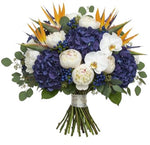Gorgeous Bouquet of Hydrangea with White Peonies and Exotic Accent