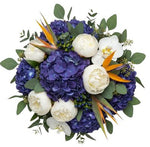 Gorgeous Bouquet of Hydrangea with White Peonies and Exotic Accent