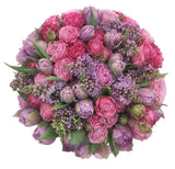 Gorgeous Bouquet of Lilac with Double Tulips and Spray Roses - Flowers Box London