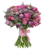Gorgeous Bouquet of Lilac with Double Tulips and Spray Roses - Flowers Box London