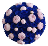 Gorgeous Bouquet of Peonies with Blue Roses - Flowers Box London