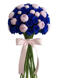 Gorgeous Bouquet of Peonies with Blue Roses - Flowers Box London