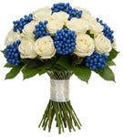 Gorgeous Bouquet of Roses and Blueberries - Flowers Box London