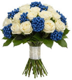 Gorgeous Bouquet of Roses and Blueberries - Flowers Box London