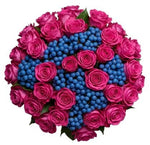 Gorgeous Bouquet of Roses and Blueberries - Flowers Box London