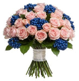 Gorgeous Bouquet of Roses and Blueberries - Flowers Box London