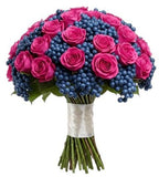 Gorgeous Bouquet of Roses and Blueberries - Flowers Box London